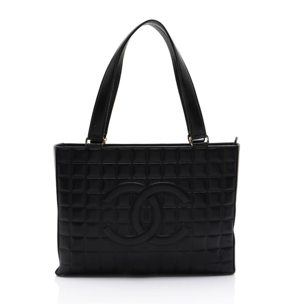 Chanel Vintage Lambskin Chocolate Bar Tote